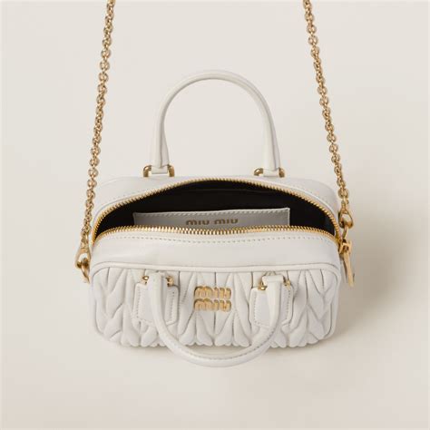 miu miu matelasse bag|White Arcadie Matelassé Nappa Leather Bag .